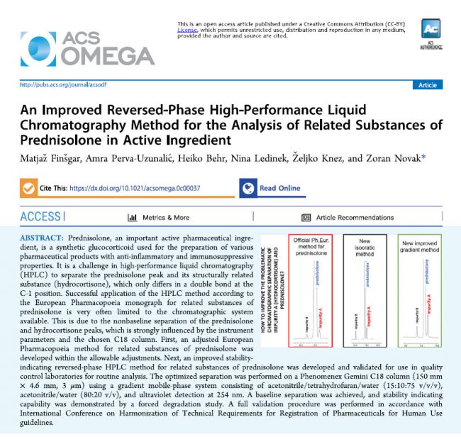 Нов метод за определяне на Преднизолон